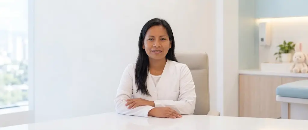 Dra. Luz Victoria García Ruiz, neuróloga pediatra, en su consultorio en Lima